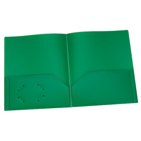 Oxford Poly Two Pocket Portfolio, Green, 25PK 76017